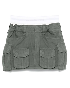 Мини-юбка с логотипом на поясе, зеленый Alexander wang