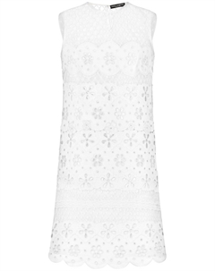 Сетчатое платье мини с вышивкой, белый Dolce&gabbana