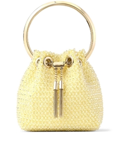 Сумка-тоут Bon Bon с бусинами, желтый Jimmy choo