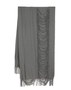 Шерстяной шарф с эффектом потертости, серый Yohji yamamoto