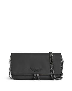 Рок кожаный клатч, черный Zadig&voltaire