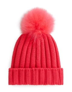 Шапочка из натуральной шерсти с помпоном, красный Woolrich