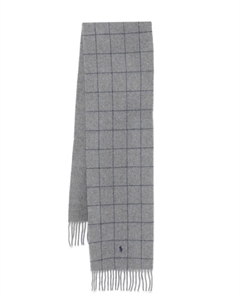 Клетчатый шарф, серый Polo ralph lauren