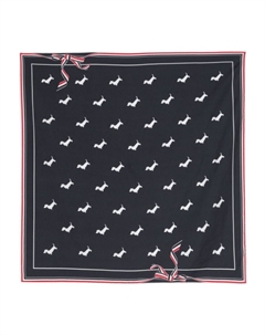 Шелковый платок с принтом Hector, синий Thom browne