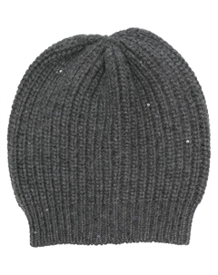 Шапка бини с пайетками, серый Brunello cucinelli