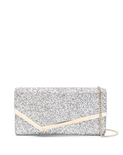 Сумка-клатч с тисненым логотипом Emmie, серебристый Jimmy choo
