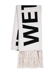 Шарф с логотипом и жаккардовым узором, нейтральный цвет We11done