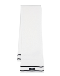 Kids шарф в рубчик с отделкой в полоску, белый Balmain