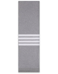 Шарф в рубчик с полосками 4-Bar, серый Thom browne