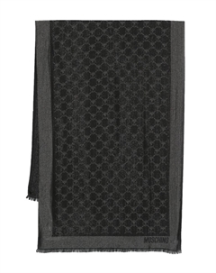 Шарф из ткани ламе с логотипом, черный Moschino