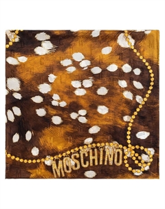 Шарф с эффектом trompe l'oeil, коричневый Moschino