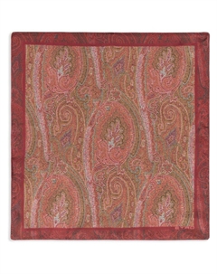 Шелковый шарф с принтом пейсли-логотипа, красный Etro
