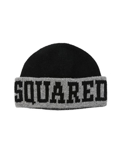 Шапка-бини с жаккардовым логотипом KIDS, черный Dsquared2