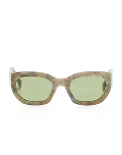 Солнцезащитные очки прямоугольной формы с тисненым логотипом, зеленый Retrosuperfuture