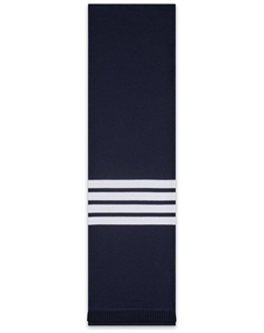 Шарф в рубчик с полосками 4-Bar, синий Thom browne