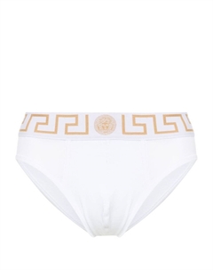 Трусы-брифы с узором Greca, белый Versace
