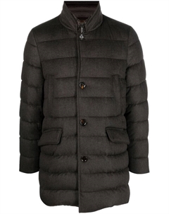 Пуховик на пуговицах, коричневый Moorer