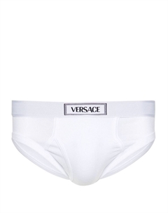 Трусы-брифы с логотипом на поясе, белый Versace