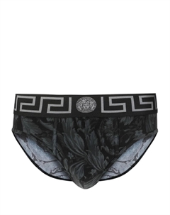 Трусы-брифы с принтом Barocco, черный Versace