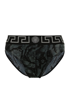 Трусы-брифы с узором Greca, черный Versace