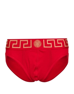 Трусы-брифы из джерси с декором Greca, красный Versace