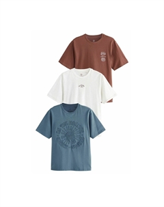 Футболка с принтом REGULAR FIT RAPHIC 3 PACK, синий Next