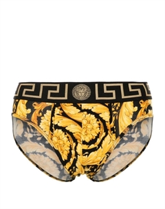 Трусы-брифы с узором Greca, черный Versace