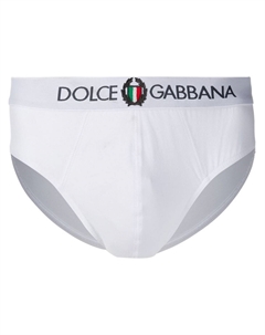 Трусы-брифы с вышитым логотипом, белый Dolce&gabbana