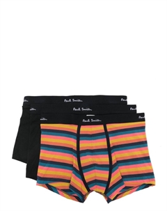 Комплект из трех боксеров с логотипом, черный Paul smith