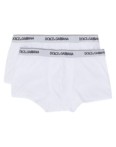 Комплект из двух боксеров с логотипом, белый Dolce&gabbana