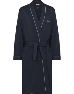 Халат с вышитым логотипом, синий Boss