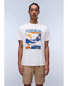 Футболка с принтом VALDOR, слоновая кость Napapijri