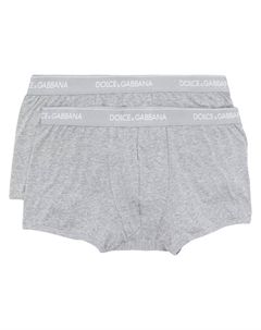 Комплект из двух боксеров с логотипом, серый Dolce&gabbana