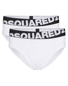 Комплект из двух трусов-брифов с логотипом, белый Dsquared2