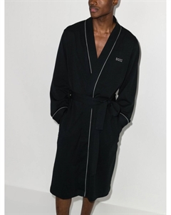 Халат с вышитым логотипом, черный Boss