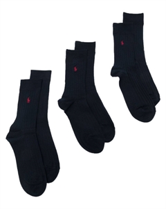 Комплект из трех пар носков с вышитым логотипом, синий Polo ralph lauren
