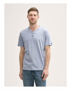 Базовая футболка HENLEY, светло-голубой Tom tailor