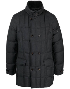 Пуховик с воротником-воронкой, серый Moorer