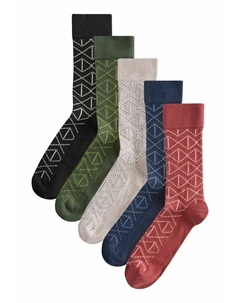 Носки 5 PACK PATTERN, зеленый Next