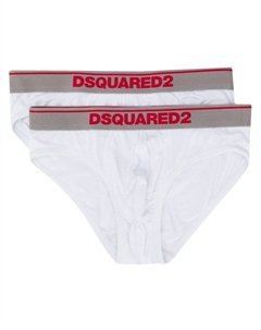 Комплект из двух трусов-брифов с логотипом, белый Dsquared2