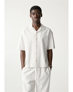 Рубашка SHORT SLEEVE STRIPED, бежевый Pull & bear