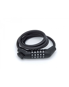 Замок велосипедный ASL-44 SpirCod 8х1000мм, кодовый, черный, 208г, 8-17060149 Author