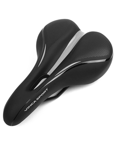 Седло велосипедное, 265 x 175 мм, гелевое, черное, VS 131 gel black Vinca sport