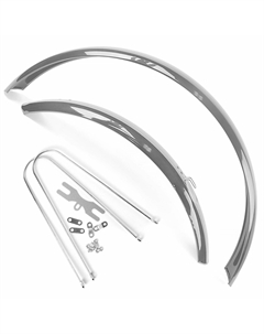 Комплект крыльев велосипедных, удлиненные, 26", сталь, серебристые, HN 26 silver Vinca sport