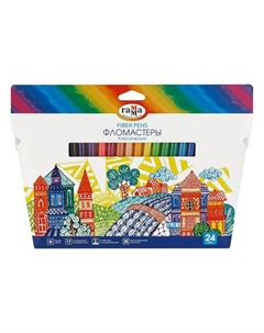 Набор фломастеров Классические 24цв 2,8мм смываемые круглые Gamma