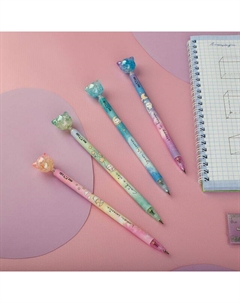 Карандаш механический Cute Cats 0,7мм печать на корпусе soft-touch в асс-те с топпером Meshu