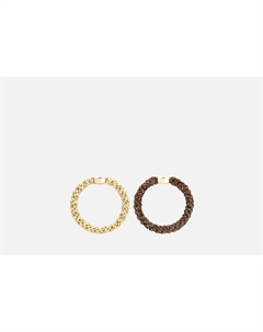 Набор резинок для волос Золотой, коричневый 2 шт Dewal