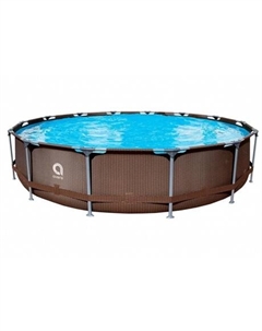 Бассейн усиленный с круглым стальным каркасом Avenli 4.57м*84cм 12023EU, фильтр-насос 530 галлонов Рыжий кот