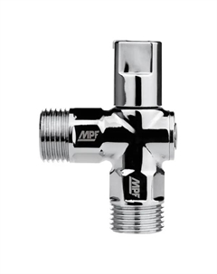 Кран шаровой угловой DN15 PN24 1/2" НР латунь ручка флажок Mpf