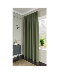 Штора на ленте со скрытыми петлями Pharu 140x280 см цвет зеленый Kreaforta